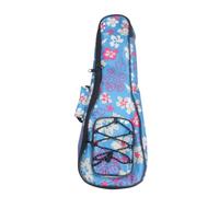 ULDIGI Ukulele Carry Bag Uk Cotton Padded Double Zipper Shoulder Strap Adjustment Stylish Floral Plaid Pattern for All Ages Sky