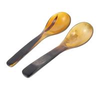 ULDIGI Unique Ox Horn Spoon 2pcs Long Handle Kitchen Gadget for Dessert and Rice Eating at Home