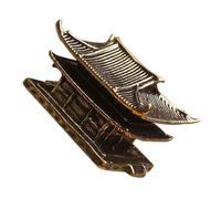 ULDIGI Vintage Brass Pagoda Figurine Indoor Decoration Unique Asian Pavilion Statue for Living Study Office Artistic Ornament and Collectible