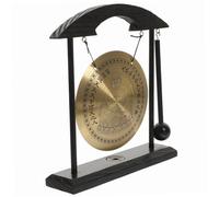 ULDIGI Vintage Chinese Desktop Gong Ornament with Alloy and Soothing Sound Meditation Craft Figurine for Home and Office Decor Calm Zen Adornment