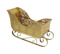 ULDIGI Vintage Metal Christmas Sleigh Ornament Rustic Desk Top Candy Bowl Holder Festive Xmas Decor for Home Holiday Display and Unique