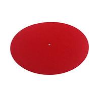ULDIGI Vinyl Record Mat Static Turntable Pad Diameter Wool Platter Mat Vibration Dampening for Optimal Playback Compatible with All Turntables Red