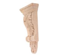 ULDIGI Wood Corbels Decorative Wooden Brackets 2pcs European Style with Carved Details Khaki Solid Wood Corbels for Architectural Renovations and Home Decor for Shelves and Millwork