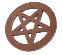 ULDIGI Wood Pentacle Ritual Ornament Five-Pointed Star Shape, Beautifully Crafted Wooden Coaster Featuring Craftsmanship, Practical and Versatile Design for Sacrificial Altar Decor