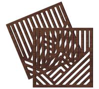 ULDIGI Wooden Mountain Wall Art 2 Pack Wood Mountain Wall Decor with Hollowed Patterns Wooden Art Panel for Living Room Study Office Garden Rustic Home Decor 7.87 X 7.87 X 0.20 in
