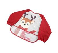 ULDIGI Xmas Bibs for Babies Christmas Baby Apron Waterproof Sleeved Bib Full Cover Toddler Bib Arm Cuffs Boys and Girls Feeding Smock