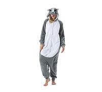 ULEEMARK Grey Rhino Animal Costumes Onesie Gift for Birthday Halloween Xmas Christmas Party L(168-177CM)