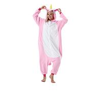 ULEEMARK Halloween Animal Onesies Costume Cosplay Pyjamas Unisex Adult, New Pink Unicorn, M