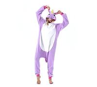 ULEEMARK Halloween Animal Onesies Costume Cosplay Pyjamas Unisex Adult, Purple Unicorn, XL