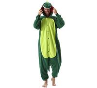 ULEEMARK Men's Women's Adult Pajamas Unisex Animal Onesies Novelty Pyjamas Nightwear Halloween Homewear Cosplay Costume Loungewear OnePiece Green Dinosaur for XL