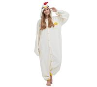 ULEEMARK Women's Adult Pajamas Unisex Animal Onesies Novelty Pyjamas Nightwear Halloween Homewear Cosplay Costume Loungewear Onepiece, Rooster M(156-167CM)