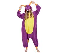 ULEEMARK Women's Adult Pajamas Unisex Animal Onesies Novelty Pyjamas Nightwear Halloween Homewear OnePiece Cosplay Costume Loungewear, Dragon Purple M