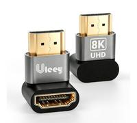 Uleey 90 Degree HDMI Adapter 8K 60Hz 4K 120Hz Up Down Right Angle 2 Pack