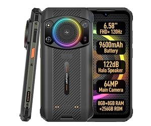 Ulefone ARMOR 21 Android 13 Rugged Smartphone, Infinite Halo, 122dB Loudest Speaker, 9600mAh Battery, 64MP+24MP Night Vision Camera, 16GB+256GB, 6.58" FHD+120Hz, IP68 Waterproof Phone, 3-Card Slot,NFC