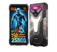 Ulefone Armor 34 Pro 5G AI Rugged Smartphone with Projector, 512GB ROM 2TB Expand, 25500mAh 66W, Android 15, 6.95" 120Hz, 64MP Night Vision Outdoor Waterproof IP68 Mobile Phones Unlocked Dual SIM NFC