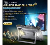 Ulefone Armor Pad 5 Ultra 5G Rugged Tablet Portable Projector 200LM 24200 mAh 120W Up to 12GB +512GB Android 15 11" FHD 64MP Pad 5 Ulrta