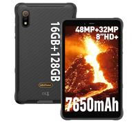 Ulefone Armor Pad Pro Outdoor Tablet 8.0 Inch HD+ Mini Tab, 16GB+128GB Android 13 Tablet Waterproof PC, 7650mAh, 48MP+32MP Camera, Dual SIM 4G LTE/2.4G/5G WiFi/GPS/3 Card Slots/NFC/IP68