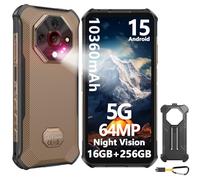 Ulefone Armor X16 Pro 5G Rugged Smartphone Android 15 2025, 16GB+256GB/2TB 10360mAh 33W 64MP+25MP Night Vision Dimensity 6300 6.56" Dual SIM Waterproof Mobile Phone Fingerprint ID NFC UK -Sand Dune