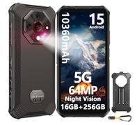 Ulefone Armor X16 Pro Rugged Smartphone 5G Android 15, 16GB+256GB/2TB 10360mAh 33W 64MP Night Vision Dimensity 6300 6.56" 120Hz Dual SIM IP68 Mobile Phone Fingerprint ID GPS NFC UK -Wasteland Shadow