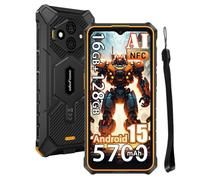 Ulefone RugKing 3 Pro AI 4G Rugged Smartphone,120LM Flashlight,5700mAh 10W,16GB+128GB/2TB Android 15 Rugged Phone,48MP+8MP,6.56" HD+120Hz Mobile Phones,Widevine L1/NFC/3 Card Slot/Face ID/OTG (Orange)