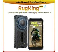 Ulefone RugKing 4G Rugged Smartphone Android 15 Up to 16GB RAM+256GB ROM 9600mAh NFC 5.99" Display Loud Speaker Waterproof Phone RugKing