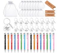 ULELE 16 Sets Thank You Ballpoint Pens Employee Appreciation Gifts Thank You Employees Keyring Staff Thank You Gifts for Coworkers Staff Team Nurse Mentor Volunteer Social Worker