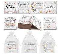 ULELE 18Pcs Employee Appreciation Coasters Thank You Gifts Inspirational Personalised Absorbent Coasters Thanks For Being Brilliant Work Drink Coasters Colleague Teacher Nurses Positivity Present