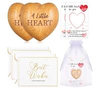 ULELE 2 Set A Little Hug Set Wooden Heart Ornaments Pocket Hug Heart Set Wooden Heart Ornament & Best Wishes Greeting Card Little Pocket Hug Keepsake Mini Cute Pocket Hug Token Thinking of You Gift