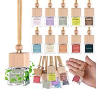 ULELE 20 Pcs Inspirational Empty Car Diffuser Bottles with Lanyard Appreciation Sticker Glass Hanging Air Freshener Bottles Hanging Car Air Freshener Diffuser Bulk Teacher Appreciation Gift, Cube