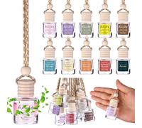 ULELE 20 Sets Inspirational Empty Car Diffuser Bottles with Inspirational StickersHanging Car Air Freshener Bottle Back to School Glasses Bottle Gift for Teacher Students Appreciation Gift,Cylindrical