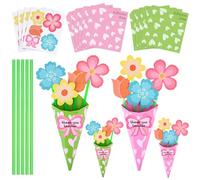 ULELE 24 Set Teacher Gifts Flower Bouquet Craft Kit Teacher’s Day Flower Bouquet Thank You Teacher DIY Flo-wer Craft Kits for Tea-Cher’s Day Handmade Project Classroom Activities