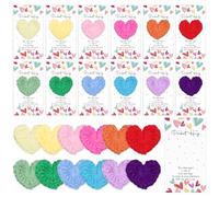 ULELE 24 Sets Crochet Pocket Heart Pocket Hug Heart Sweetest Day Pocket Hug Gifts Bulk Good Luck Gifts Handmade Cute Crocheted Pocket Hug Gift Thinking of You Gifts for Birthday Wedding Valentines