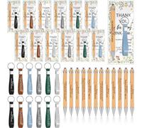 ULELE 24 Sets Employees Appreciation Gifts Inspirational Include Motivational Pens Thank You Cards Inspirational Silicone Key Chain Bulk Thank You Gift for Coworkers Staff Teacher Doctor Team