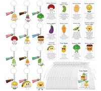 ULELE 24 Sets Staff Appreciation Gifts Inspirational Potato Keyring Eggplant Keychains Acrylic Vegetables Keychain Sets for Coworkers Bulk Mini Resin Potato Key Rings Employee Appreciation Gift