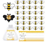ULELE 30 Set Employee Appreciation Gift Bee Pins Bulk Bee Brooches Party Favors Bee Lapel Pin Bee Badge with Thank You Cards Organza Bags Team Gift Inspirational Gifts for Teacher Bee Lovers Coworker