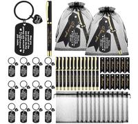 ULELE 48 Pcs Employee Appreciation Gift With Thank You Pens,Black Employee Thank You Cards,Organza Bags,Keychains,Bulk Thank You Gift for Coworkers Staff Teacher Doctor Team Volunteer Social Worker