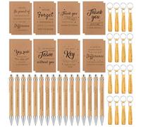 ULELE 48Pcs Thank You Notebooks Inspirational Employee Appreciation Gifts Bulk Thank You Ballpoint Pens Thank You Employees Keyring for Coworkers Staff Teacher Team Volunteer Social Worker