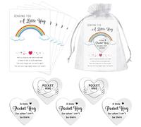 ULELE 5 Sets Love Heart Pocket Hug Token,Long Distance Relationship Gifts Thinking of You Present Gifts Isolation Gifts Double Sided Little Pocket Hug Inspirational Keepsake for Family Friends