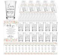 ULELE 60 Set Wedding Favors for Guests Wedding Clear Shot Glasses Bulk Acrylic Shot Glasses with Flower Thank You Cards Organza Bag Wedd-ing Appreciation Gifts for Bridal Shower Newlyweds Anniversary