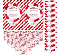ULELE15 Sets Religious Bracelet Gift Set Beaded Bracelet&The Legend of The Candy Cane Card& Bags Candy Cane Beaded Bracelet Jewery for Stocking Church Favors