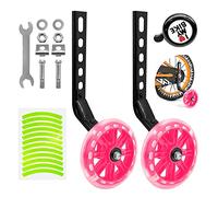 ULEMONDEE Stabilizer Wheels for Kids Bike,Bicycle Stabilizers Support Wheels,1 Pair Universal Bike Stabilisers for Kids Balance Stabilizer wheels Wheel for 12 14 16 18 20 Inch Bikes Pink