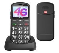 uleway 4G Big Button Mobile Phone for Elderly Easy to Use Basic SIM Free Unlocked Senior Mobile Phone With SOS Emergency Button, Large Volume, Flashlight, FM Radio (Black)