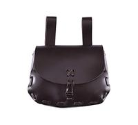 Ulfberth - medieval belt bag made of real leather - fanny pack for men and women - for Viking reenactment, Medieval and Ren fair, LARP, Dark-brown, Viking