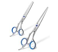 ULG Left Handed Hair Cutting Scissors Thinning Shears Kit Professional Barber Hairdressing Texturizing Salon Razor Edge Scissor Stainless Steel 16.5 cm