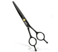 ULG Professional Hair Cutting Scissors 16.5 cm Razor Edge Shears Ultra Sharp Japanese Stainless Steel Symmetrical Scissors for Women, Men, Kids, Gloss Paint Finish, Black