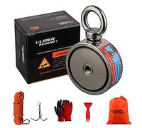 ULIBERMAGNET Super strong double-sided fishing magnets,combined 500kg N52 Neodymium Magnet Fishing Kit with Rope,Claw,Gloves,for Underwater Treasure Hunting