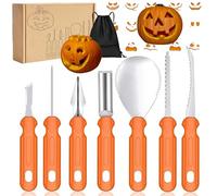 Ulife Mall 7 PCS Halloween Pumpkin Carving Kit Professional Pumpkin Carving Tools Set for Adults & Kids Halloween Decoration Accessories