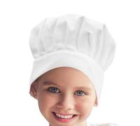 Ulife Mall Chef Hat for Kids Adjustable Elastic Children Chef Cap Comfortable Boys Girls Uniform Cap for Cooking Baking Party School Home