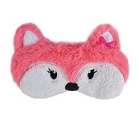 Ulife Mall Cute Pink Fox Kids Eye Masks, Fluffy Soft Silk Plush Pink Fox Sleep Eye Mask Plush Cartoon Eye Cover Novelty Personalised Travel Blindfold for Kids Girls Boys Women-Pink