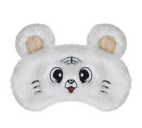 Ulife Mall Funny Cute Tiger Sleep Mask Soft Fluffy Plush Blindfold Funny Novelty Fruits Eye Mask Eye Cover Shade for Girls Boys Women Men Night Nap Travel Meditation,White A